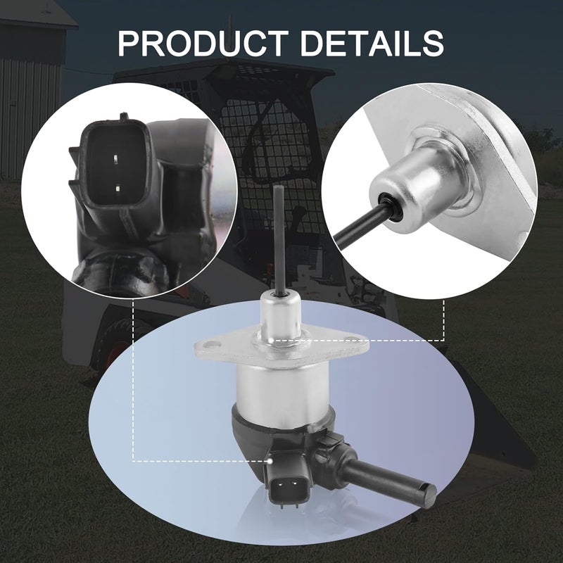 DICMIC Fuel Shut Off Solenoid Replacement for Kubota V2003 V2203 V2403 D1503 D1703 D1803 L2800 L3130 L3200 L3240 L3400 L3430 L3940 L3540 L3700 L3800 L3830 L39 Replace# 6684826, 1A021-60010 - Image 4